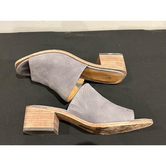 Women's FRYE Cindy Suede Block Heel Mule Sandals size 7M - Picture 7 of 9